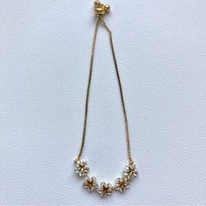 Gold and Silver Floral Bracelet